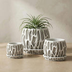 Sculptural Indoor Planter with Drainage Tray, Openwork Plant Pot for Houseplants
