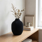 Modern Spiral Flower Vase, Sculptural 3D Printed Vase, Minimalist Home Decor, Contemporary Table Centerpiece