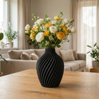 Modern Spiral Flower Vase, Sculptural 3D Printed Vase, Minimalist Home Decor, Contemporary Table Centerpiece