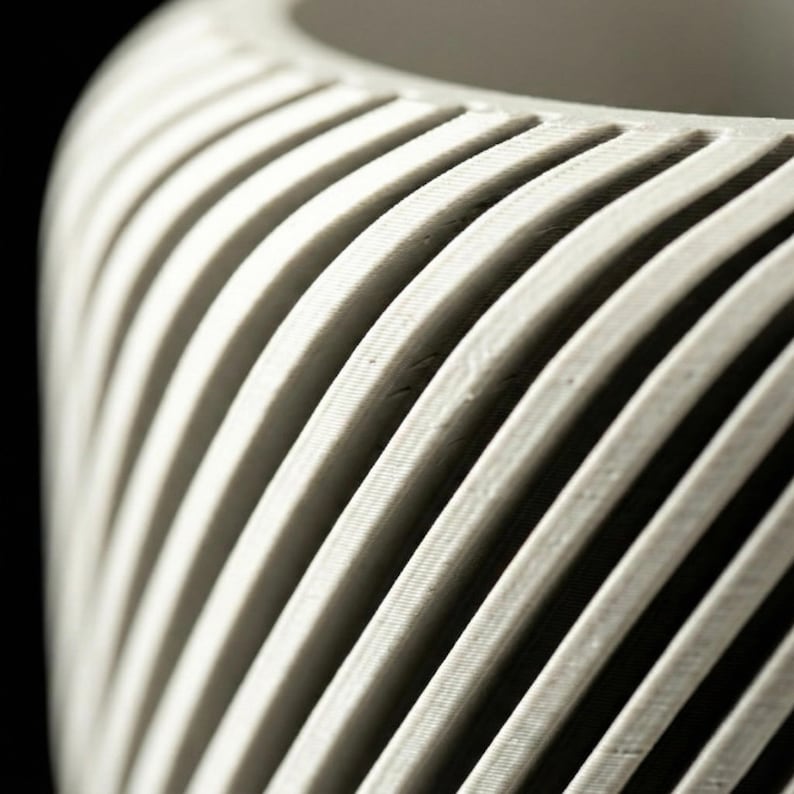 Modern Spiral Planter with Drainage Saucer, Minimalist Indoor Plant Pot