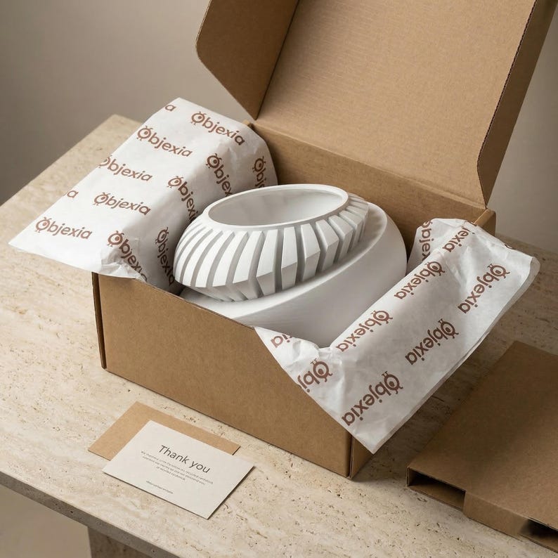 Sculptural Indoor Planter, Modern Plant Pot with Removable Drainage Tray