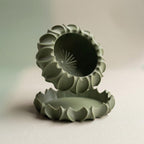 Sculptural Petal Planter with Drainage Tray, Modern Indoor Plant Pot for Succulents