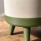 Indoor Planter Pot with Drainage Insert, Modern Plant Pot with Legs, Raised Succulent Planter, Small Houseplant Pot, Plant Lover Gift