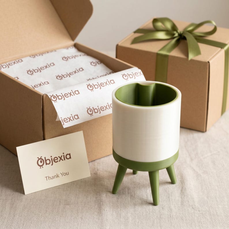 Indoor Planter Pot with Drainage Insert, Modern Plant Pot with Legs, Raised Succulent Planter, Small Houseplant Pot, Plant Lover Gift
