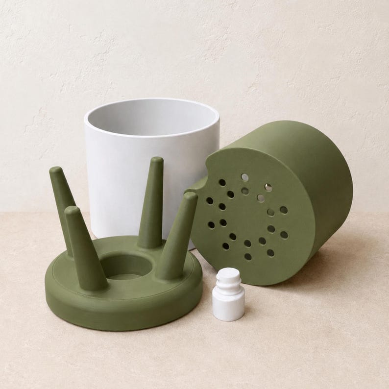 Indoor Planter Pot with Drainage Insert, Modern Plant Pot with Legs, Raised Succulent Planter, Small Houseplant Pot, Plant Lover Gift