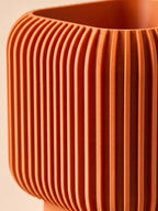 Planter Pot With Drainage Tray, 3D Printed Ribbed Plant Pot, Modern Indoor Planter, Succulent Pot, Plant Lover Gift